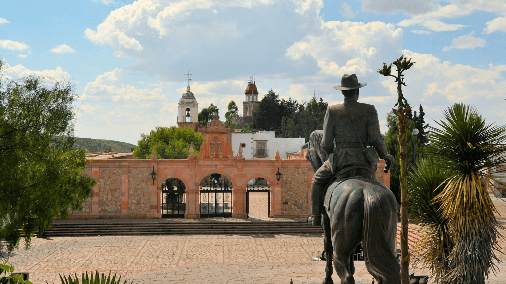 Hill chapel in colonial town Zacatecas, Mexico